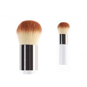 Wood Handle Brush Two Tone Nylon Hair Contour Makeup Brush White