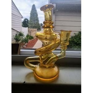12 Inch 5mm Glass Water Bong Beaker Pipe Dab Rig Hookah With Color Decals Spoon