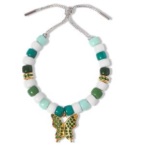 Green Butterfly Charm Forte Bead Bracelet OEM Eco Friendly Material