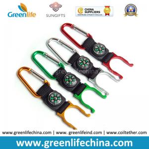 China New promotional accessory keychain carabiner with short lanyard and compass for sports supplier
