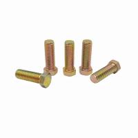 China Processing Custom-Made Environment-Friendly Colored Zinc External Hexagon Bolt Galvanized Full-Threaded Hexagon Head Screws on sale