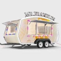 China FRP Mobile Kitchen Trailer Food Cart Trailer Mobile Catering Trailer on sale