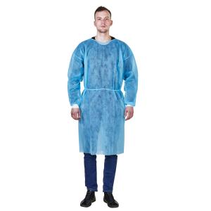 Lab Coat Style Non-woven Fabric Blue Isolation Disposable Operation Gown for Men Women