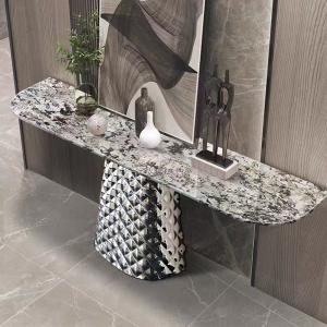 China Reflective Elegant Modern Marble Top Console Table With Mirror supplier