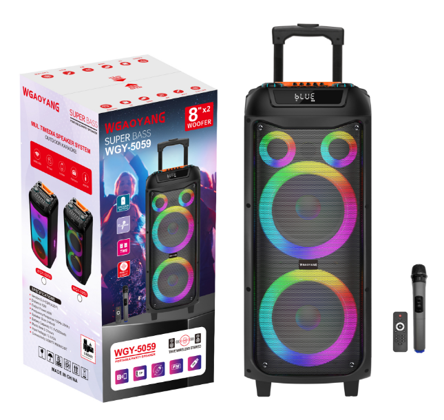 China 8 quot Woofer Portable Party Speaker with LED Lighting and Bluetooth Connectivity from Temeisheng wholesale