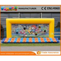 China PVC Tarpaulin Yellow Funny Kids Inflatable Soccer Gate Inflatable Football Net on sale