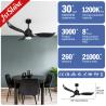China Lamp Body Material Metal 52inch Black 3 ABS Blades DC 35W Simple Decorative Ceiling Fan with LED Light wholesale