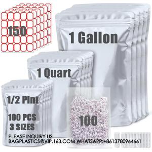 Foil Resealable Bags For Packaging Products & Ziplock Food Grade Bags For Storage Mylar Bags For Food Storage