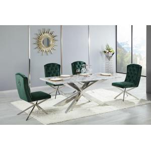 4 Person Cross Base Luxury Modern Dining Tables For Living Room