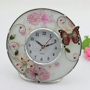 Shinny Gifts Home Decorative Round Shape Desk Clock