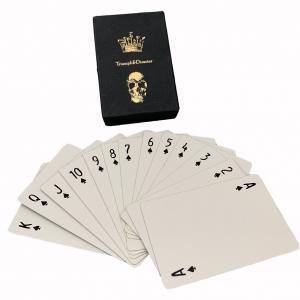 China 63x88mm 310gsm Playing Cards Poker , Gold Foil Stamping Black Poker Cards supplier
