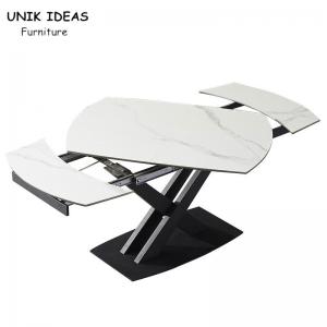 2 Seater Small Extendable Dining Table And Chairs Black White Long Flexible Sets
