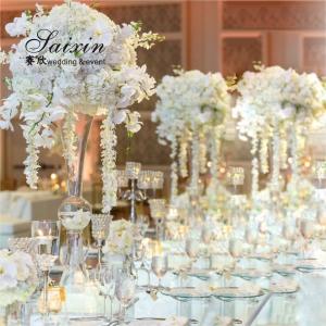Small Crystal Flower Vase Clear For Flowers Wedding Centerpieces 90CM