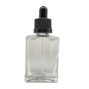 Square 30ml Glass Cosmetic Bottles  Dropper Childproof cap For Hair Care Oil