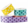 China White &amp; Gold Flower Custom Printed Grosgrain Ribbon For Cosmetic Packaging wholesale