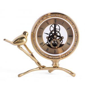 Office Gold Copper Clock Sculpture Decorative Art Craft