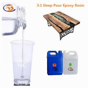 Yellow Resistance Deep Pour Crystal Clear Epoxy Resin For Casting Wood River Tabletop