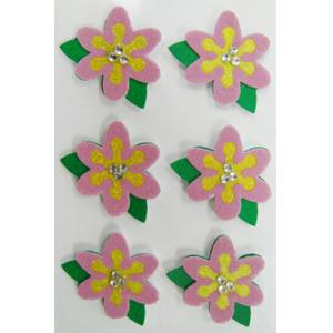 China Flower Party Fuzzy Printable Fabric Stickers For Girls Gift Card Screen Printing supplier