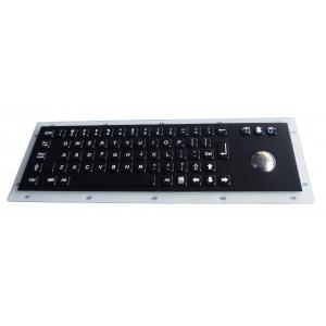 China IP65 Rated Custom Black Metal Keyboard with integrated mechanical optical trackball supplier