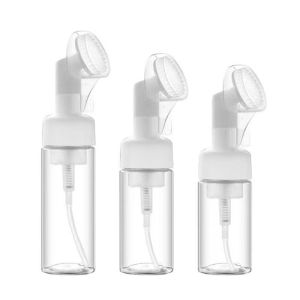 China Plastic Silicone Brush Foam Bottle with Hybrid Functionality for Gentle Massaging and Sanitary Cosmetic Application supplier