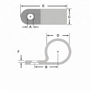 China Plastic R Type Cable Clip Clamp ROHS Approved For 13.2mm Plastic Cable Clips supplier