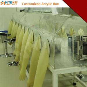 China Multi Gloves Acrylic Glove Box , Science Research Chemical Glove Box  supplier