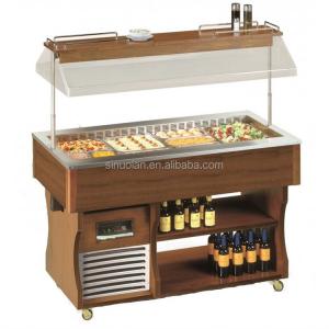 NEW Design Salad Counter Buffet Wooden Salad Bar Refrigerator For Sale