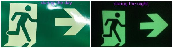 Plastic Photoluminescent Vinyl Film Self Adhesive For Everglow Exit Signs