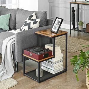 2-step Side Table for Sale, Unique Industrial End Table, 3-tier Side Table, ULET60BX