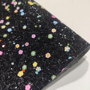 50m/Roll Polymer Clay Chunky Glitter Faux Leather Fabric