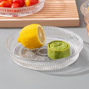 China Round 300ml Unique Dinnerware Sets 7 Inch Pressed Vintage Glass Dinner Plates supplier