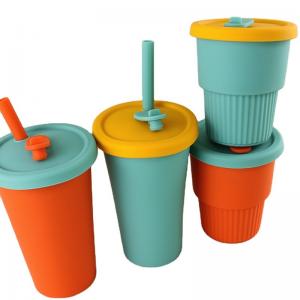 Travel Camp Collapsible Silicone Coffee Cup 350ml With Straw Lid