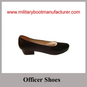 China Wholesale China Made Black Full Grain Leather Lady Officer Shoes with Leather Sole supplier