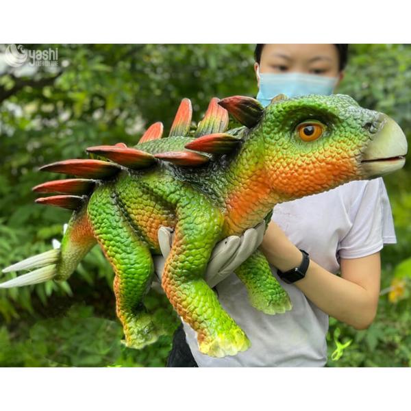 China お祭りシリコン恐竜ハンドパペット、防錆スチールフレーム付き wholesale
