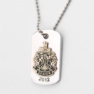 Wholesale men kids jewelry military dog tags use custom engraving logo stainless steel blank rectangle pendant necklace