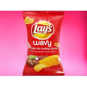Wholesale Case of Lay's Wavy Chips, Manhattan Steak Flavor - 100 x 58g Packs for Retail and Wholesale