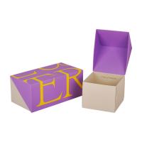 China Purple Beige Cardboard Cake Box , Paper Cake Containers With Hot Stamping Logo on sale