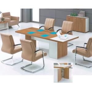 Modern 2.4m melamine conference table with storage in warehouse