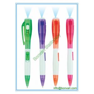 China led flashlight pen,led light plastic pen for gift promotion use supplier