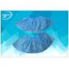 Blue Color Disposable Shoe Covers PE Round Or Flat Elastic Size 15 X 39 Cm