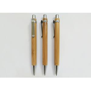 China Recycled Bamboo Pen with metal click and customized logo or silk printing for promotion supplier