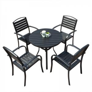 Handweaving D90cm Table W61cm Chair Rattan Garden Dining Set Weatherproof