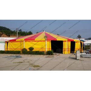 Yellow And Red Pagoda Party Tent PVC Cover φ30m Aluminum High Peak Multi Sides