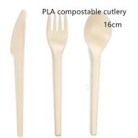 China Disposable Wooden Spoon Fork Knife Biodegradable Wood Tableware Cutlery Set on sale