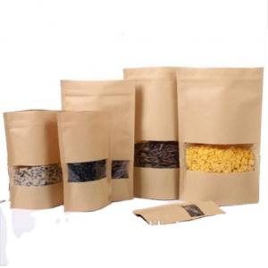 China Silvery Snack Packing Window Kraft Stand Up Zipper Pouch for Dried Fruit Packaging supplier