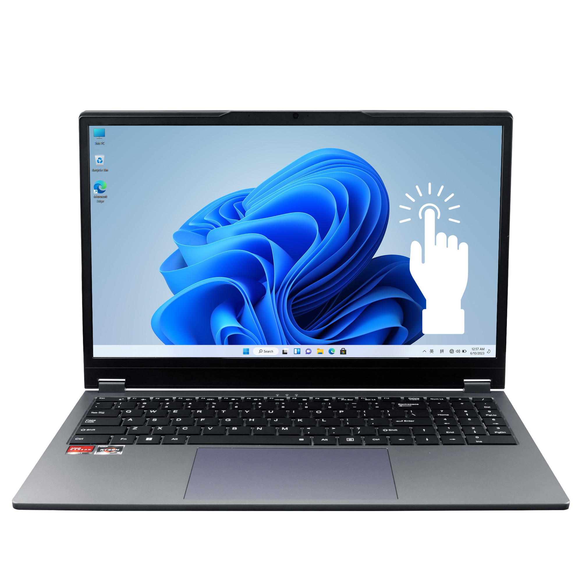 China 15.6 pouces 2 en 1 ordinateur portable, AMD R3-3200U, 16 Go de RAM, 512 Go SSD, écran tactile FHD, clavier rétroéclairé, déverrouillage d'empreintes digitales, 360 rotation supplier