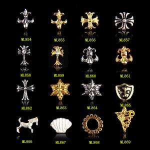 China New nail designs /metal nail art/ gold studs nail jewelry 3D DIY floating charms ML854-869 supplier