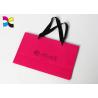 China Pink Color Printed Paper Bags Black Ribbon Handle Earth - Friendly Embossing wholesale