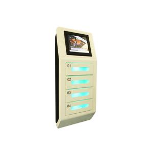 UVC Sterilize 4 Digital Lockers Cell Phone Charging Stations 10 inch Touch Screen Wall Mount