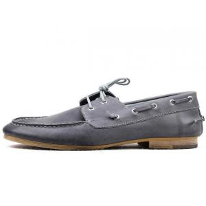 China Burnished Cowhide Leather Classic Men's Handsewn Boat Shoes Loafer shoes Slip on shoes supplier